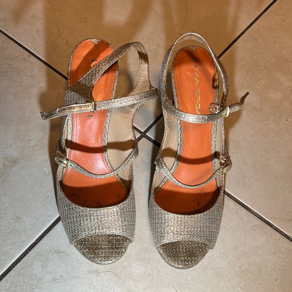 Via Spiga gold heels